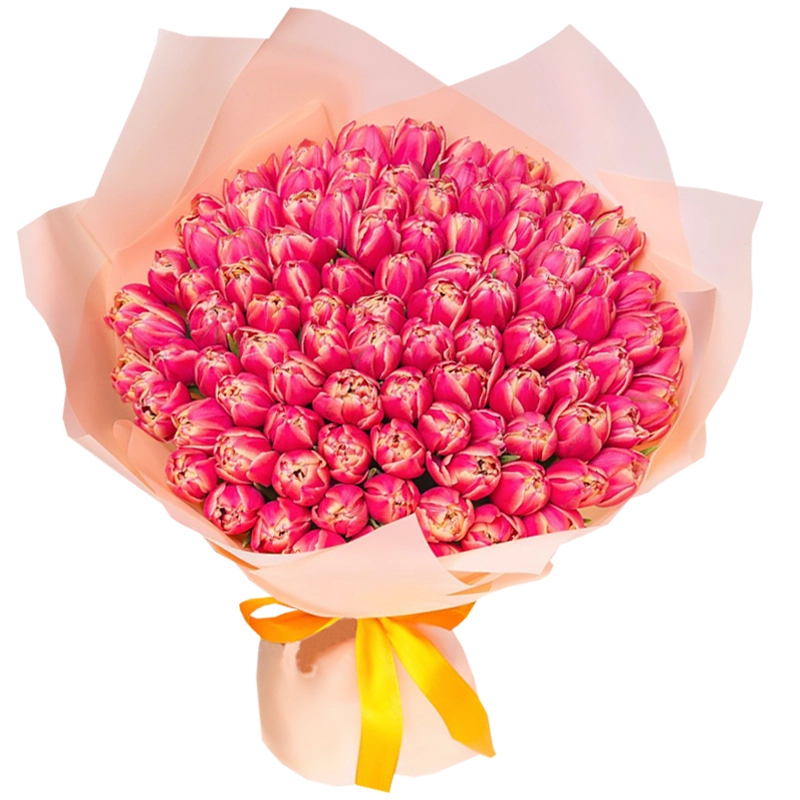 101 пионовидный розовый тюльпан