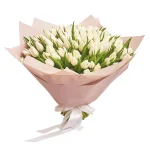 Букет из 101 тюльпана белого цвета